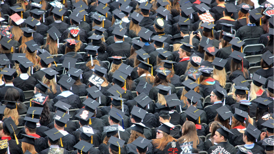 A crowd of graduates